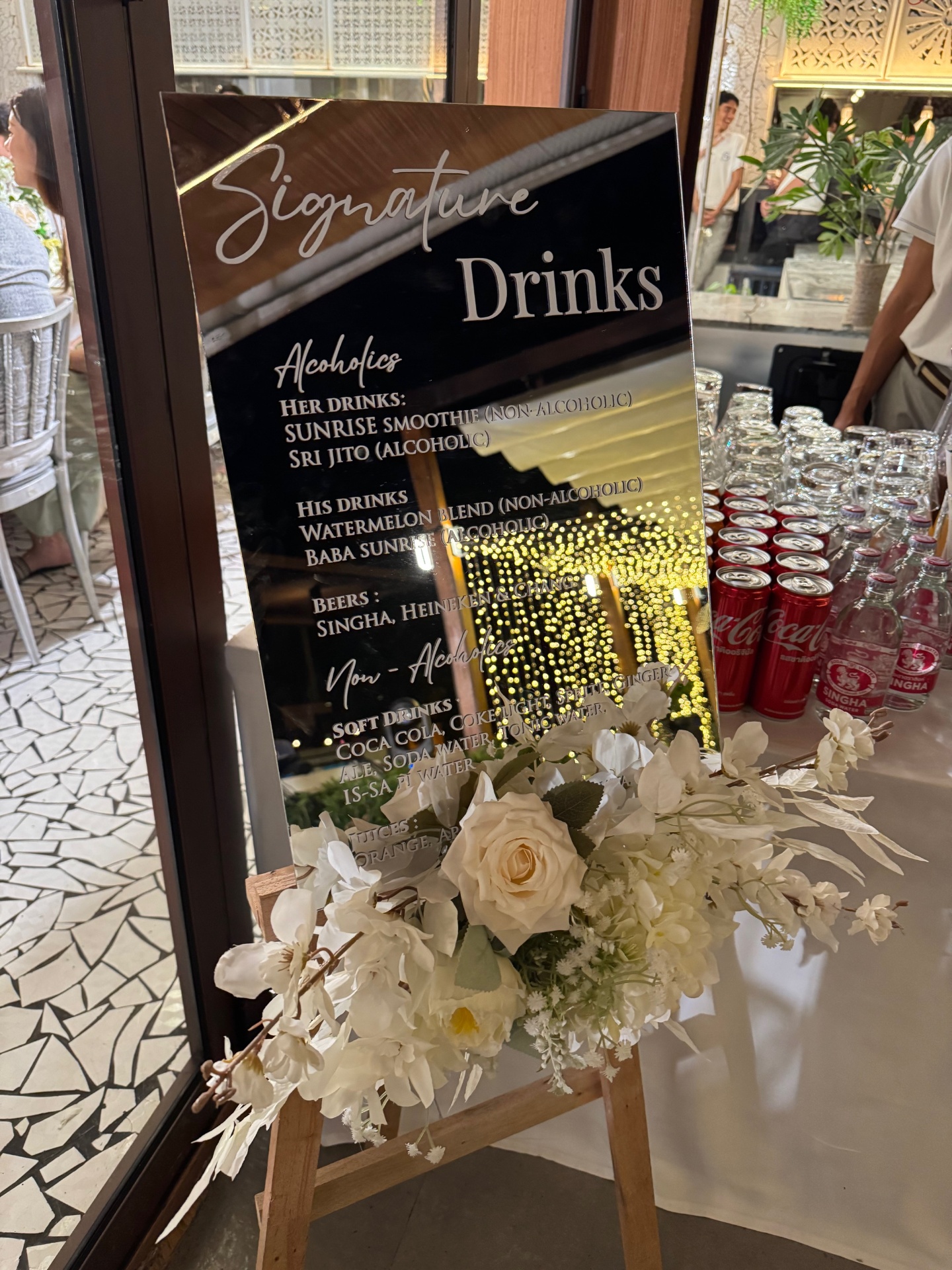 花藝飲品指示牌